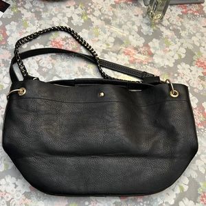 Large Black Tote Bag with 3 Different Size Straps - Like New Condition